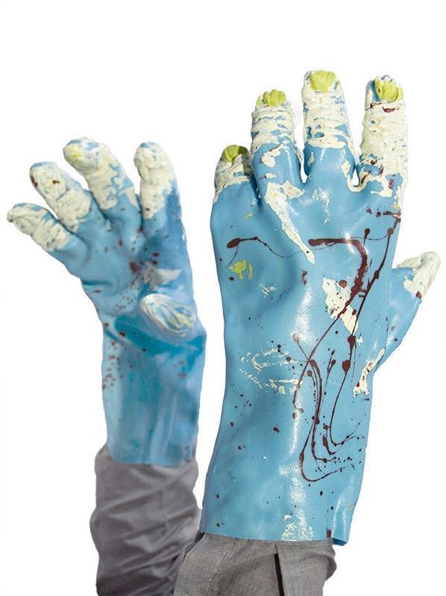 RUBIES ALL - Blauwe zombie handschoenen voor volwassenen - Accessoires > Handschoenen